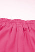 Terry Knit Drawstring Smocked Waist Wide Leg Sweatpants
